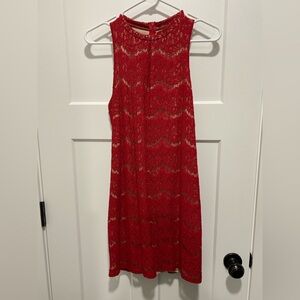 love, Fire Red Lace Dress